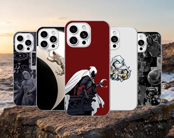 Moon Knight Phone Case Egyptian Cover for iPhone 17Pro, 16, 15, 14, 13, 12, Samsung S26, S25, S24, S23Fe, A16, A56, Pixel 10, 9Pro