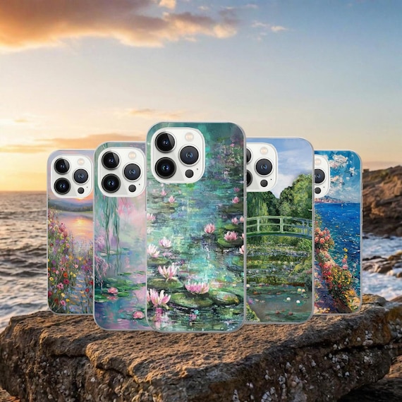 Monet Impressionism Painting Phone Case, TPU Gel Cover For iPhone, Samsung, Pixel