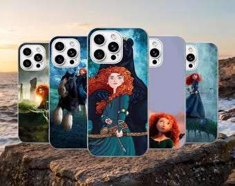 Brave Merida mobilskal Disney-fodral för iPhone 17Pro, 16, 15, 14, 13, 12, Samsung S26, S25, S24, S23Fe, A16, A56, Pixel 10, 9Pro
