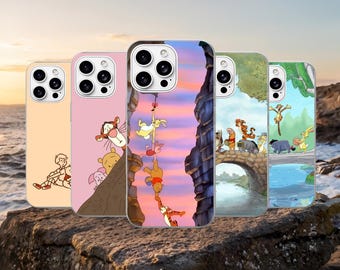 Nalle Puh mobilskal Disney fodral för iPhone 17Pro, 16, 15, 14, 13, 12, Samsung S26, S25, S24, S23Fe, A16, A56, Pixel 10, 9Pro