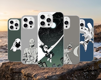 Moon Knight Phone Case Marvel Cover for iPhone 17Pro, 16, 15, 14, 13, 12, Samsung S26, S25, S24, S23Fe, A16, A56, Pixel 10, 9Pro