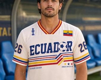 Camiseta de fútbol de Ecuador, camiseta de fútbol con nombre personalizado, La Tri Apparel, Andes Partido 26