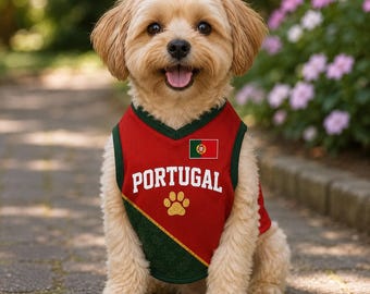 Camiseta personalizada de Portugal para mascotas, chaleco de fútbol personalizado para perros, ropa de fútbol para perros