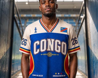 Camiseta de fútbol personalizada de Congo, camiseta de fútbol personalizada, partido 26 de Kinshasa