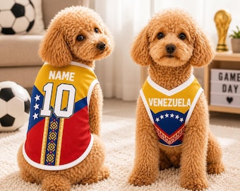 Game Day Venezuela Dog Jersey, Custom Football Pet Shirt, Personalized Soccer Fan Clothes, Country Flag Puppy Outfit