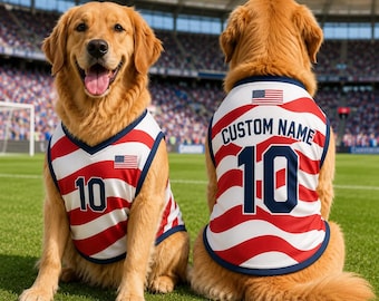 Hondenshirt VS, gepersonaliseerd hondenshirt, aangepaste voetbalkleding huisdier, shirt golden retriever, aangepaste naam hondenkleding