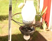 Farmhouse Decor, Vintage Victorian Hanging Lamp, Weighted Oil Lamp, Electric Fixture, Brass, Lighting, Home Decor, Farmhouse
