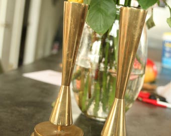Set of Two, Mid Century Modern, Centerpiece, Summer Decor, Modern Decor, Candles, Brass is Back, Home Decor, Kitchen, Dinning Table