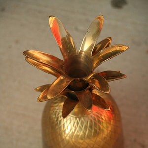 Pineapple Sculpture,Cottage Decor, Retro, Brass, Canister, Storage, Home Decor, Tropical Decor, Wedding, Christmas