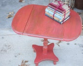 Vintage Fern Stand, Plant Stand, Small, Drop Leaf, Table, Red Decor, Wedding Decor, Home Decor, Set Design, Spring Decor, Bright Red