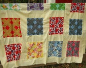 Vintage Patch Work, 1960s Fabric, Cottage Chic, Summer Cottage, Feed Sacks, Spring Decor, Summer Decor, Girl 39 s Room