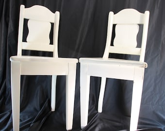 Silla de madera vintage blanca pintada, sillas para niños, muebles, sala de juegos, silla infantil de madera, silla, habitación infantil