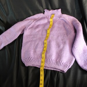 Vintage Children's Sweater, Handmade, Knit Sweater, Purple Sweater, Children's Clothes, Girl's Sweater, Sweater, Lilac, Winter Sweater image 3