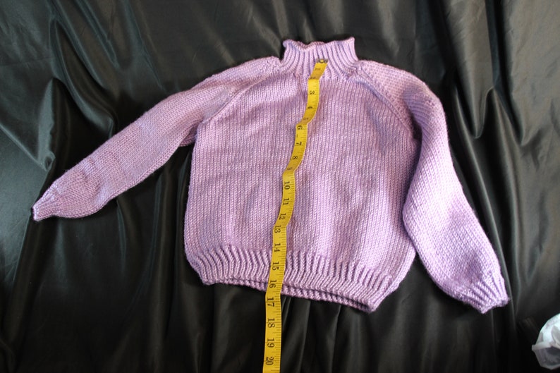 Vintage Children's Sweater, Handmade, Knit Sweater, Purple Sweater, Children's Clothes, Girl's Sweater, Sweater, Lilac, Winter Sweater image 3