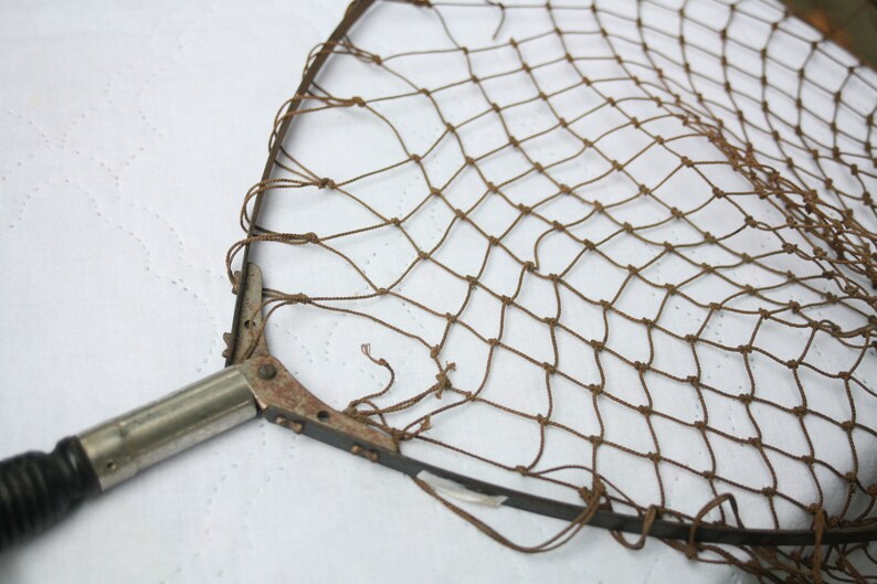 Vintage Fishing Net on Pole Nautical Decor Fall Decor Home Etsy