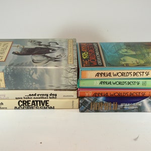 Set of 7, Vintage, Science Fiction, Sci Fi, 1960s, 1970s, Classic Books, Old Books, Library, Winter Reading, Collectible