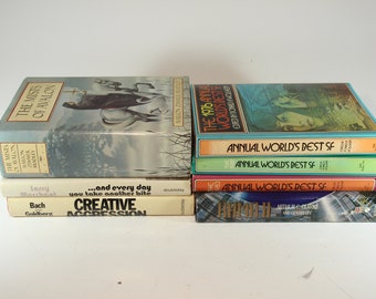 Set of 7, Vintage, Science Fiction, Sci Fi, 1960s, 1970s, Classic Books, Old Books, Library, Winter Reading, Collectible