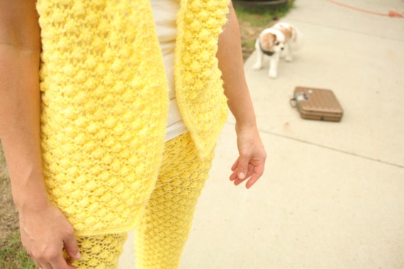 FALL SALE  - Vintage Yellow, Knit Pants, Sweater … - image 4