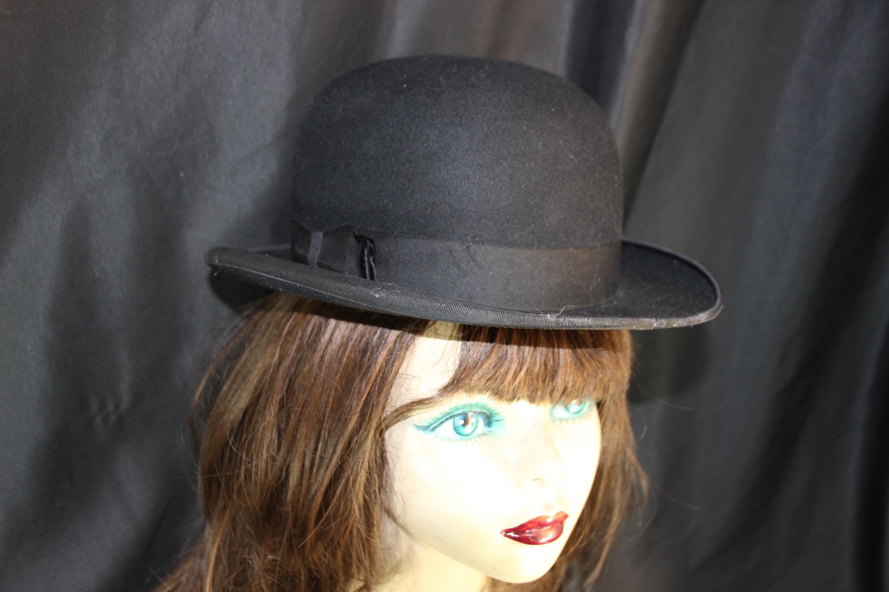 Vintage, Stetson, Bowler Hat, Size 6 7/8, Mens Black, Derby Hat, Felted Fur, Black fedora, Distinctive Hats, Costume, Men's Accessory