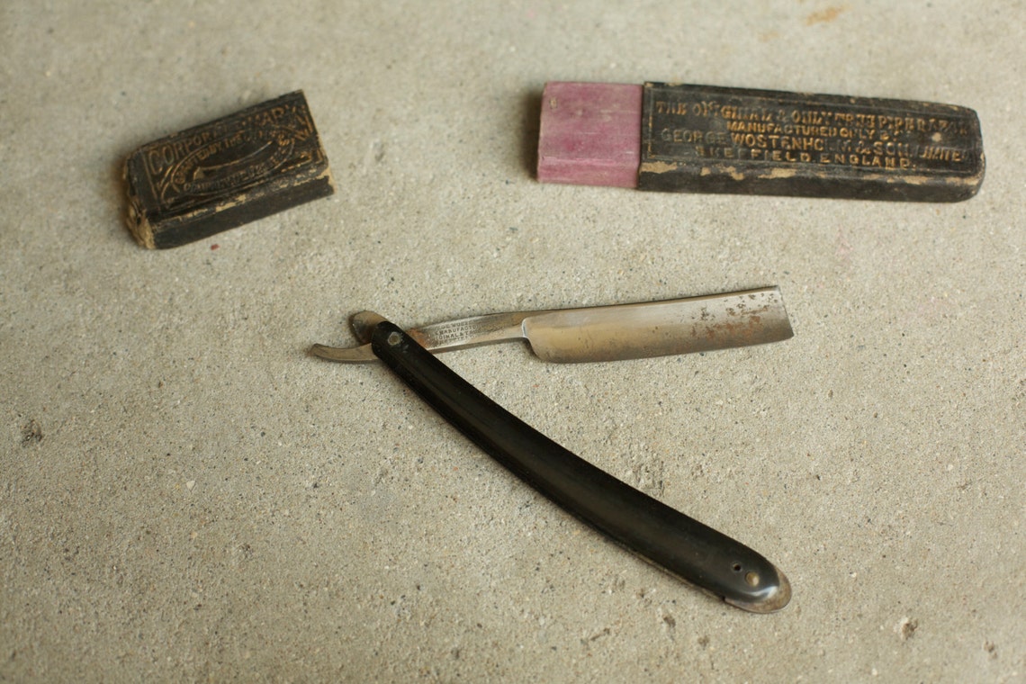 1800s George Wostenholm and Son Original Pipe Straight Razor, Old ...