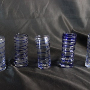 5, HandBlown Mexican, Shot Glasses, Vintage Glasses, Shot Glass Set , Drinking, Barware