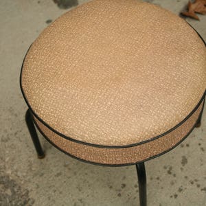 Pink and Black Stool, Mid Century, Mid Century Legs, Modern Foot Stool, Mid Century, Retro, 1960s, Vintage, Vinyl