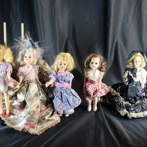 5, Vintage, Sweet Dolls,  Plastic Dolls, 1950s, Mini Plastic Doll, Sleepy Eyes, Doll Parts, Small Dolls, Mid Century