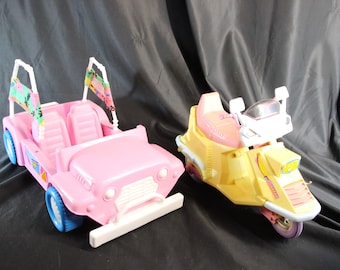 Set of 2, Barbie Cars, Barbie Jeep, Barbie Moped, 1990s Barbie Doll, Mattel Inc, Vintage Dolls, Girls, For Her, Christmas Gift
