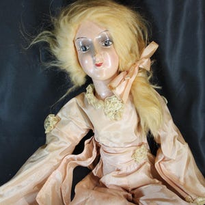 Antique, 25 inch, Composite, 1930s, Bed Doll, French, Old Doll, Collectible Doll, 1930’s, Boudoir doll, Set Design, Movie, Attic Find