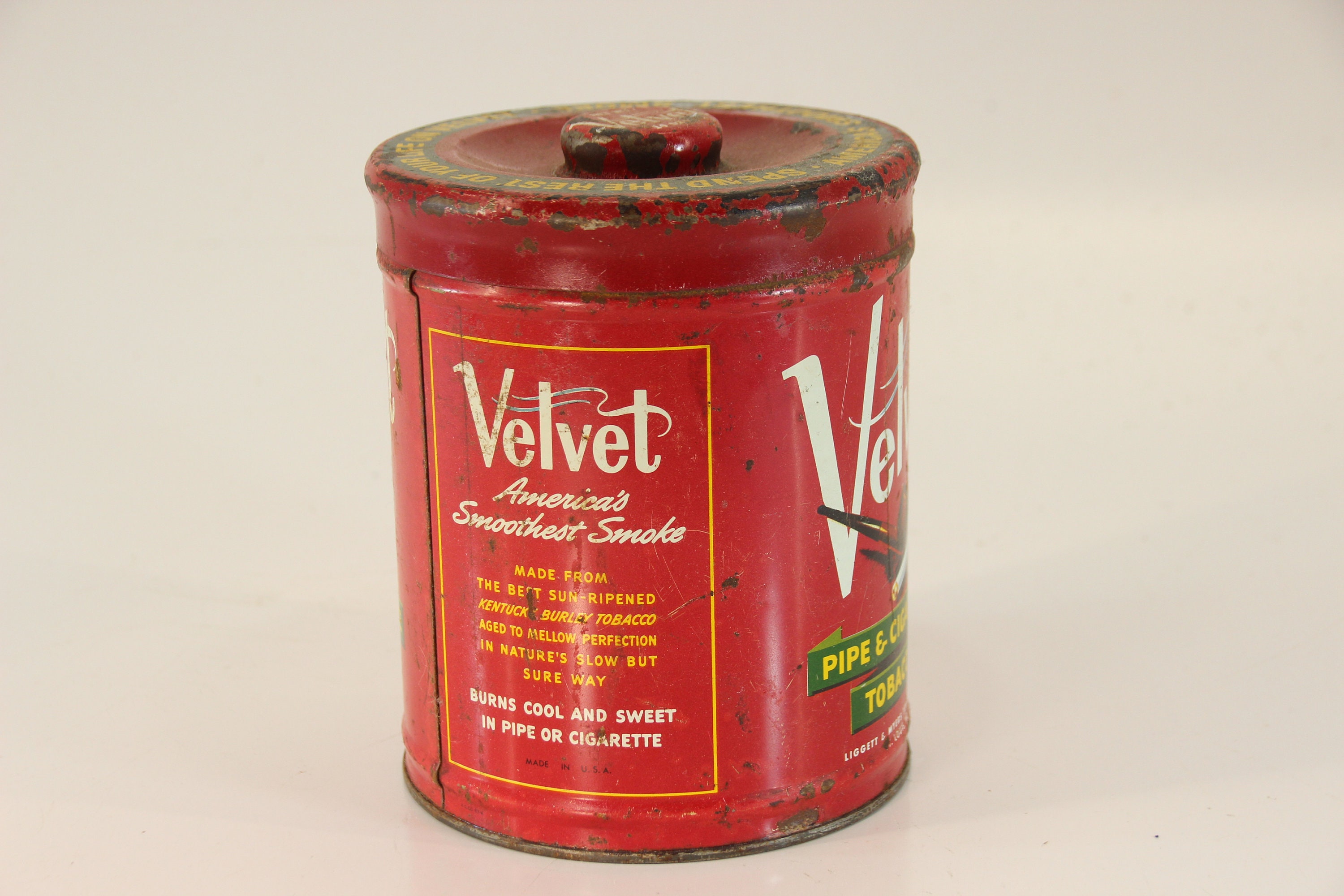 red velvet tobacco tin Vintage Velvet, Red Tobacco Tin, Tobacco, Velvet Tobacco, Velvet Tobacco,  Tobacco Collectible,