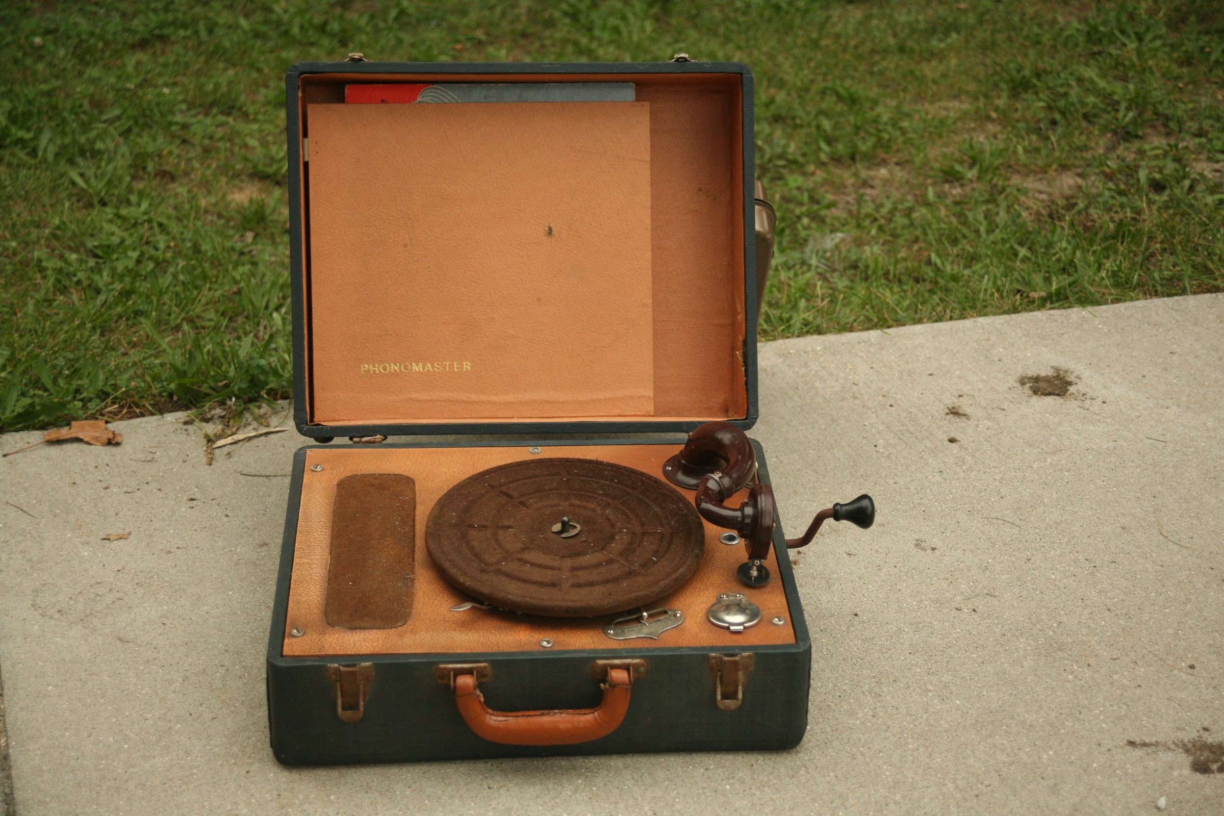 Phonomaster Portable Phonograph Suitcase Phonograph Etsy