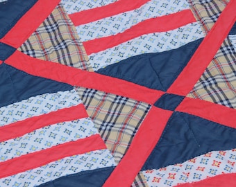 ヴィンテージ パッチワーク キルト、ツイン サイズ、アメリカーナ