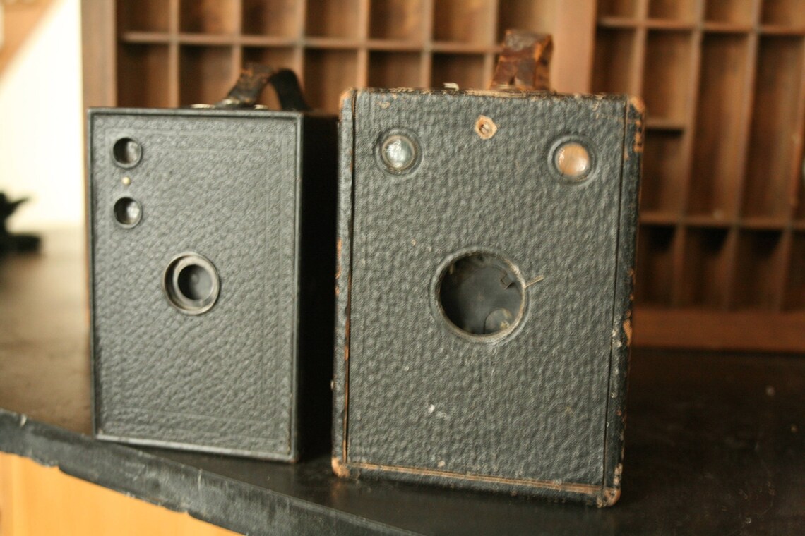 Set of Two Vintage Camera Box Cameras Brownie Wedding - Etsy