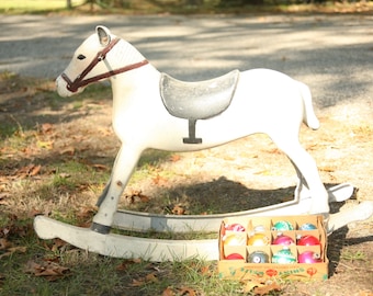 Pony Boy, Aluminum Rocking Horse, 1940s Rocking Horse, Horse, Christmas Decor, Americana, Horse Toy, Kid's Toy