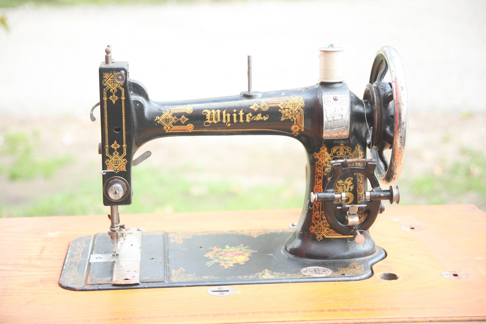 Antique White Treadle Sewing Machine Coffin Sewing Machine - Etsy