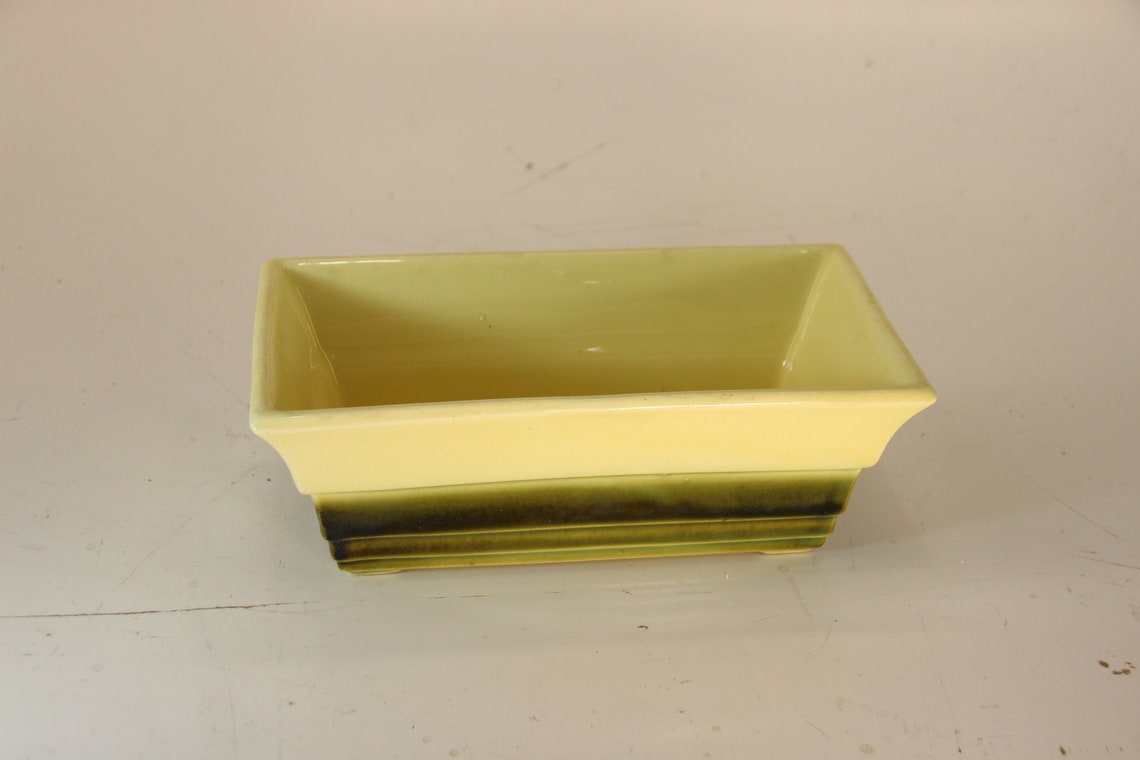 Vintage Gelb und Grün Rumpf Übertöpfer Kleiner rechteckiger | Etsy