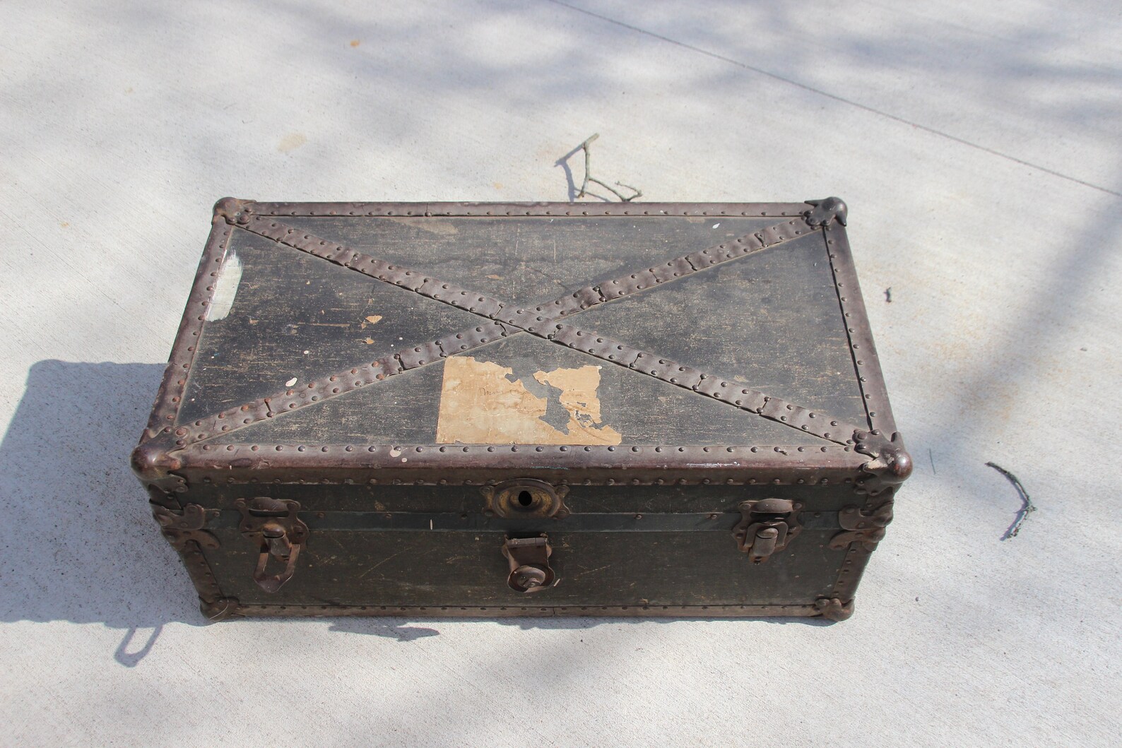 Década de 1890 Tronco remachado Tronco de viaje Cofre Caja | Etsy