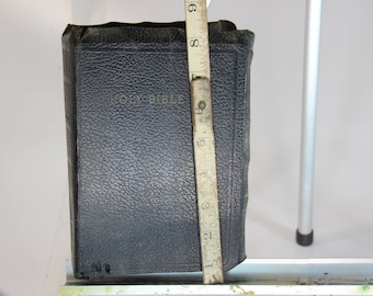 Vintage Black and Gold, 1950's Bible, Old Bible, Holy Bible, Antique Bible, Religious Book, Illustrated, Maps