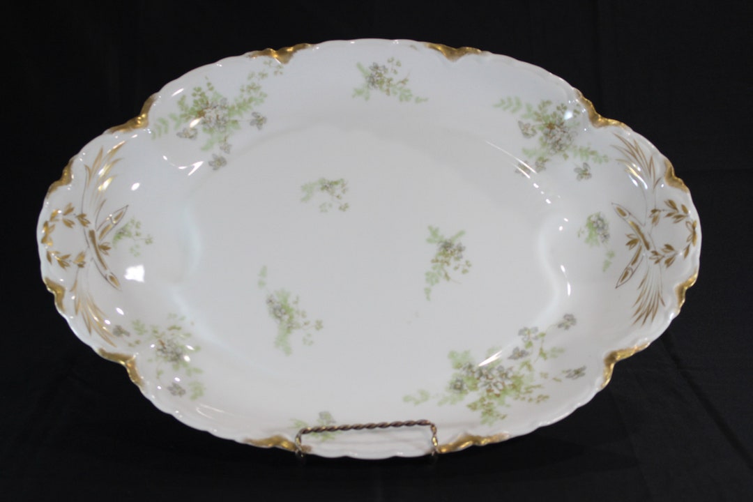 Theo Haviland Limoges, Gold Leaf, Fine China, France, 18 Inch Platter ...