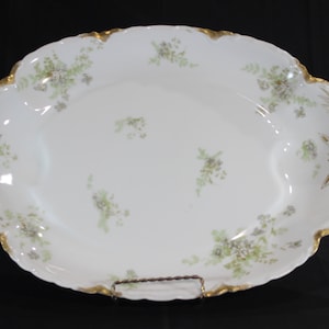 Theo Haviland Limoges, Gold Leaf, Fine China, France, 18 inch Platter, Spring Dishes, Wedding, French