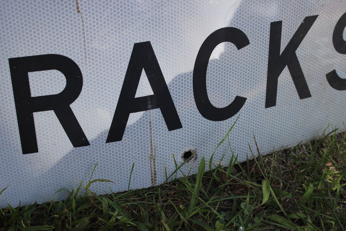 Vintage 2 Tracks Sign Railroad Sign Industrial Decor Home | Etsy