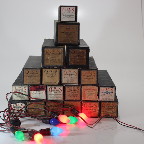 Set of 20, Antique Piano Rolls, Player Piano, Player Piano Rolls, Sweet Music, Old Piano, Christmas Tree, Tree Trimming, Christmas Lights