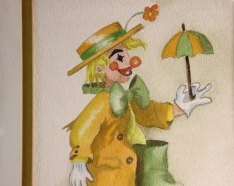 グリーン　ピエロの油彩画　ヴィンテージ il_340x270.3868907676_p8k4.jpg