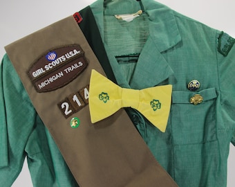 Vintage, Girl Scout Dress, 1950s Girl Scouts, 1960s Girl Scouts, Girl's Dress, Uniform, Girl Scout Hat, Girl Scout Sash, Girl Scout Bow