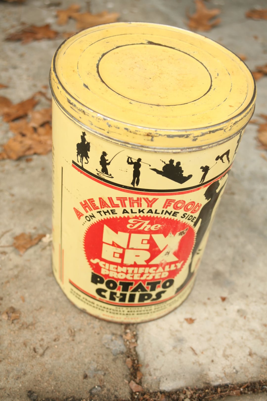 Vintage Potato Chips Tin, Vintage, Collectible, Antique, the New