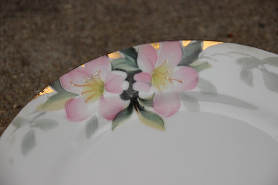 Set of 10, 7 5/8 Inch, Noritake, Azalea Flowers, Japanese, Spring