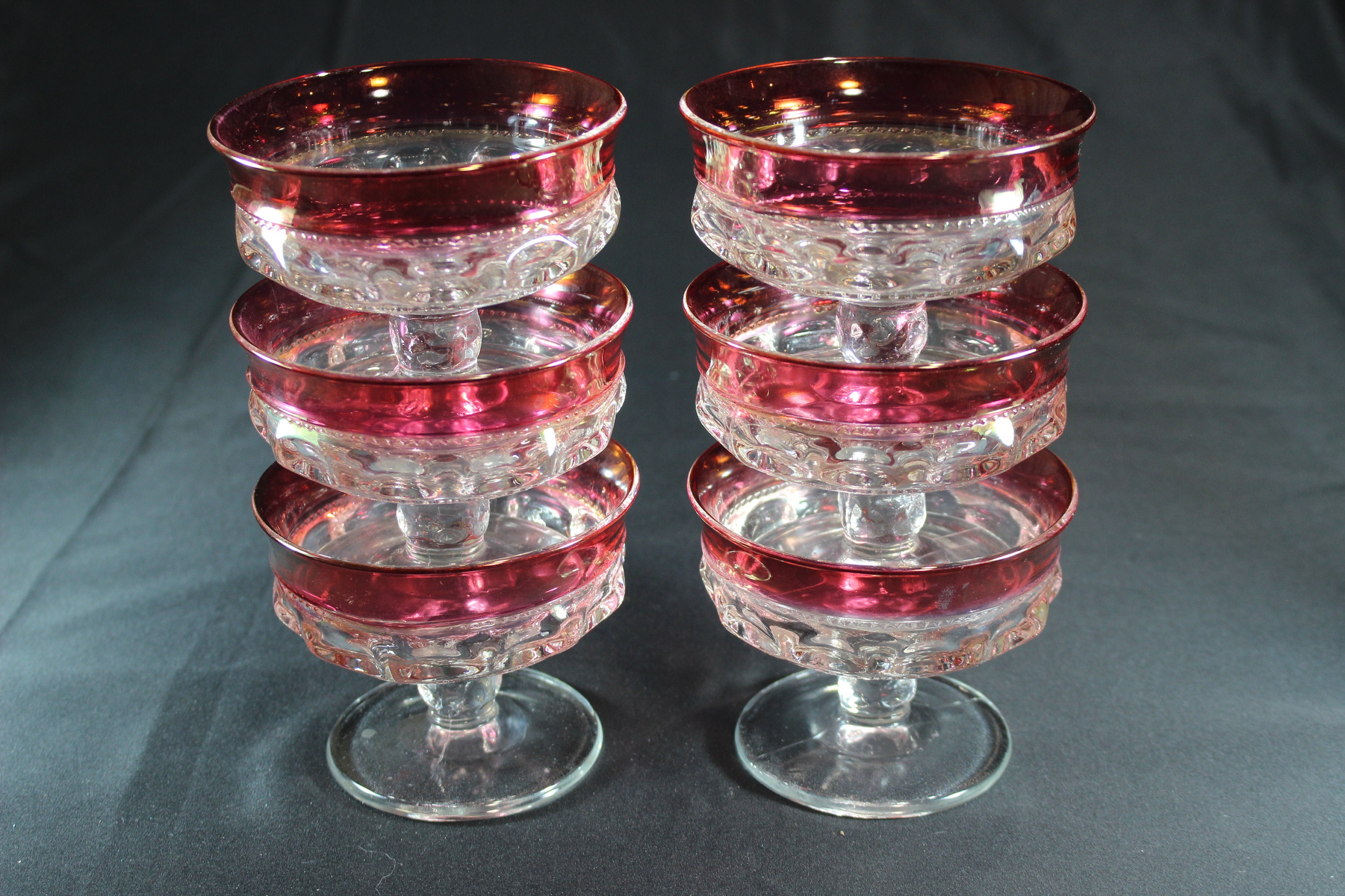 Set of 11 Indian Glass Diamond Cut Ruby Glass Ruby Decor Etsy