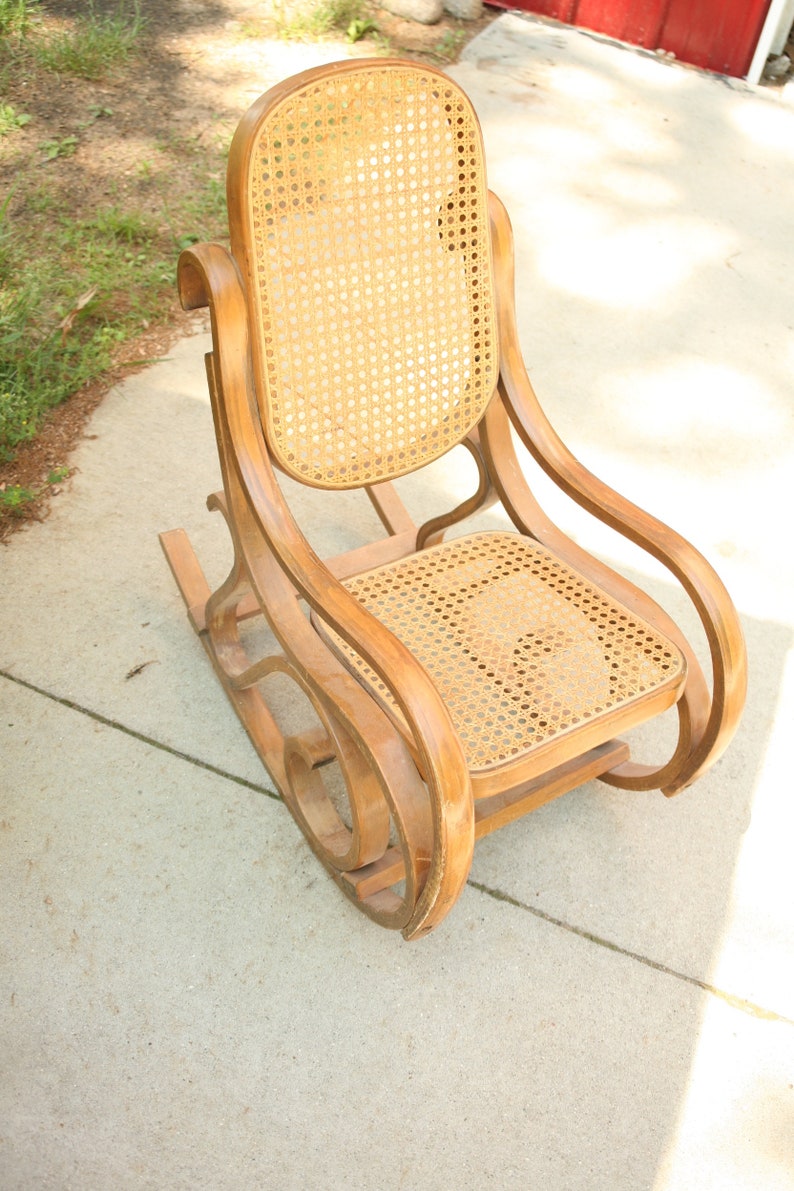 Vintage Children's Rocking Chair Nursery Chair Wooden Etsy