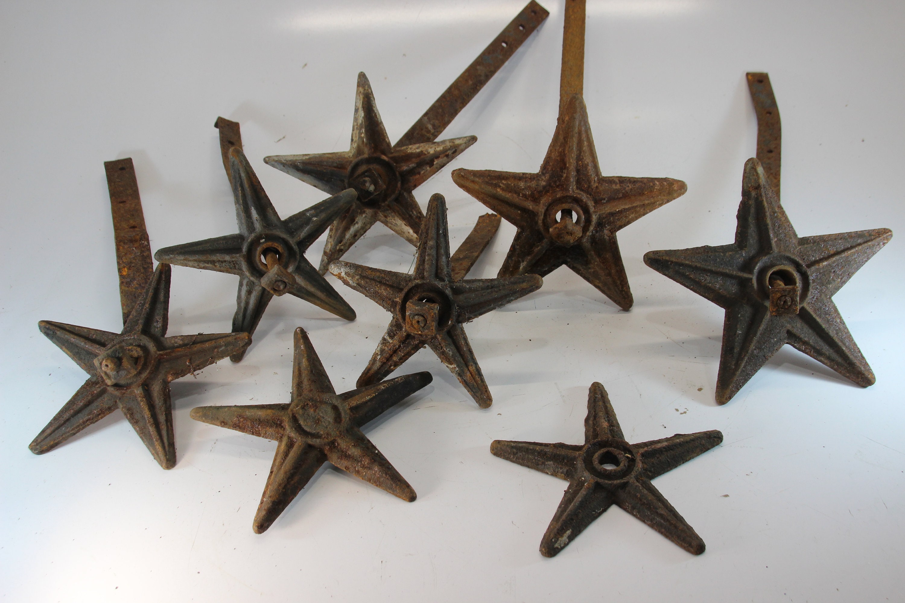 Set of 8 Star Bolts Architectural Salvaged Iron Stars Etsy