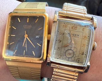 Vintage Men’s Watches, Citizen Quartz, 1990s, Gruen Veri-Thin, 1940s, Untested,